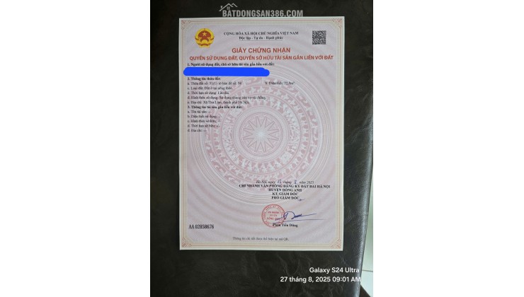  Bán đất thị trấn Đông Anh - 72m đất cửa hàng mới - Ô tô tránh nhau